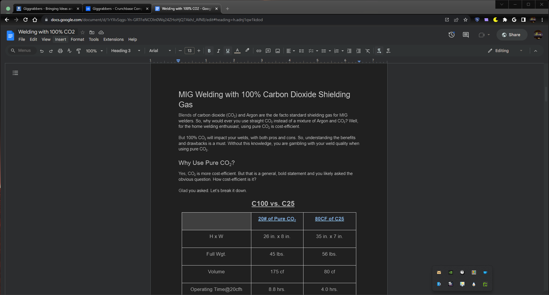 Blog post in Google Docs